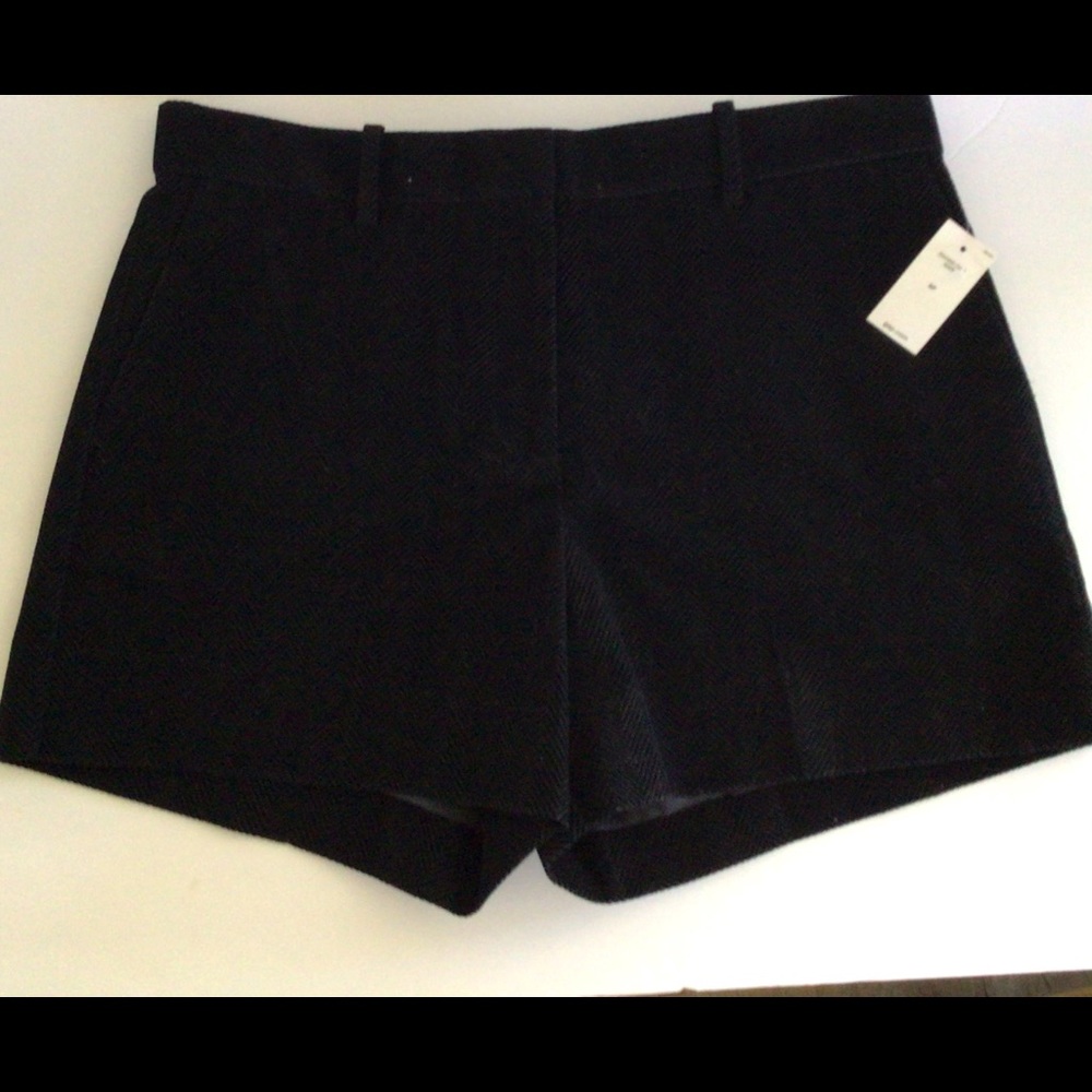 GAP WOMEN’S BLACK HERRINGBONE  TAILORED SHORTS NWT
